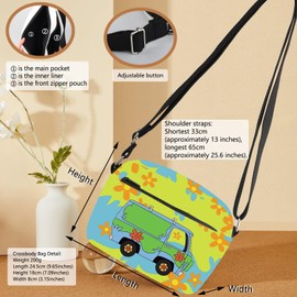 Mystery Van Messenger Bag Cartoon Movie Crossbody Bag Machine Gift Best Friend Gift Mystery Van Shoulder Bag (Mystery Van HB CB)