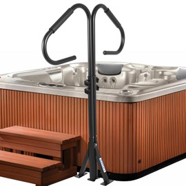 Hot Tub Handrail, 360-Degree Rotatable SPA Handrail, 41"-53" Adjustable Height, Hot Tub Rail with Electrophoretic Coating Rust-Proof Tech, for Indoor & Outdoor, 600 LBS (No Base, Need Drilling)
