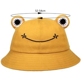 Danbghyuo Frog Fishing Hat, Fishing Hat, Frog Sun Hat, Fishing Hat, Frog Fishing Hat with Eyes, Summer Sun Protection, Fishing Hat, Outing Hat, Foldable Frog Bucket Sun Hat for Camping Hiking, yellow