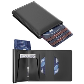 GRATIA Slim Wallet for Men - RFID Blocking, Minimalist Credit Card Holder, Stylish Men Wallet for Security & Convenience, Front & Back Pocket Cardholder, Holds 8 Cards (Black)