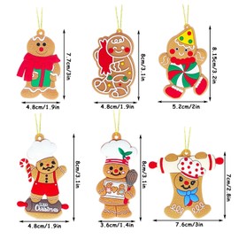 Christmas Decorations (18PCS) Gingerbread Man Christmas Ornament for Christmas Tree,ZANZER Christmas Tree Assorted Plastic Gingerbread Figurines for Xmas Tree Hanging Festive Holiday Party DIY Craft