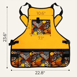 Zopanira Garden Aprons for Women with Pockets - Gardening Apron - Florist Apron - Gifts for Gardeners, Artist, Painting, Art (Mustard Yellow)