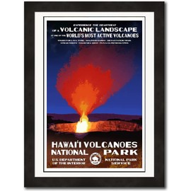 National Park Posters Hawaii Volcanoes Original Artwork - 13" x 19" by Rob Decker - WPA Style