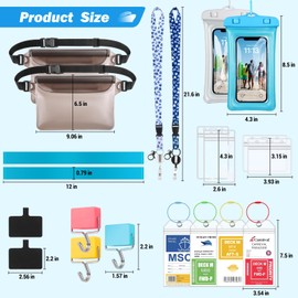 Cruise Ship Essentials 2025 - Complete Cruise Must-Haves Kit with Waterproof Fanny Packs Set, Black-Translucent Black, Translucent Black