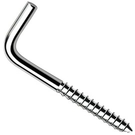 L Hook Screws 60mm x 6.0mm (Pack of: 5) Heavy Duty Square Cup Hooks for Hanging, Metal Screw in Wall Hangers Outdoor Mounting