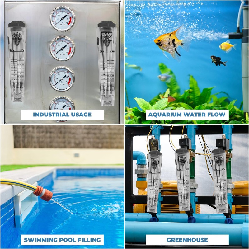 Ozmosis Water Flow Meter 2-20 GPM - Panel Mount Rotameter