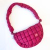 Half Moon Iris Puff Bag (#24235) Nylon Crossbody Bag:_Wine