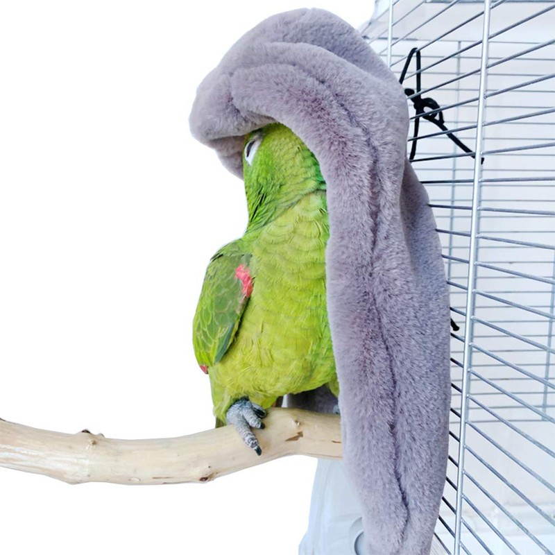 QBLEEV Cozy Corner Fleece Bird Blanket，Parrot Cage Snuggle Hut Cuddle
