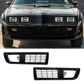 AMSRPAC Front Bumper Grille Cover,Front Lower Bumper Grill Cover Replacement compatible with Pontiac Firebird Trans Am 1979 1980 1981,Black 2PCS