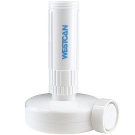 Chlorine Puck Floater | Bromine Puck Floater | Removable End Cap | for 1 Inch Bromine Tablets Hot Tub | Spa & Hot Tub Accessories | Hot Tub Chemicals Dispenser | Adjustable Weighted Bottom | (White)