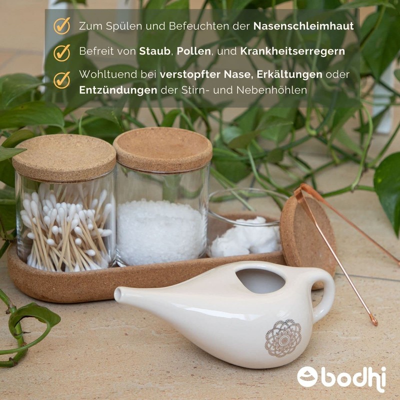 NETI POT Nasal Wash Jug, Ceramic Neti Jug with Mandala