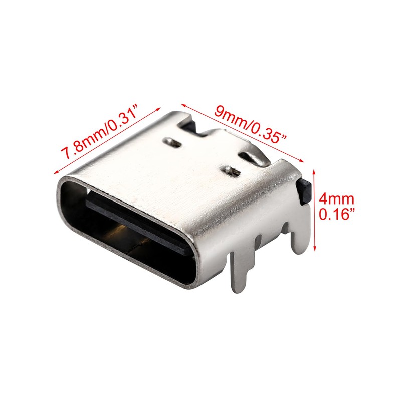 Greluma 15 Pcs USB 3.1 USB C Female 16 Pin