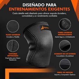 Hyperz - Rodilleras para Gimnasio y CrossFit – Soporte de Neopreno de Alta Densidad para Sentadillas y Levantamiento de Pesas – Compresión Articular, 