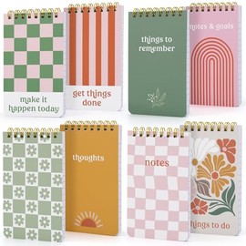 ZICOTO - Cuadernos de bolsillo estéticos, juego de 8 - Pequeños cuadernos en espiral de 3x5 con páginas rayadas para mujeres - Los pequeñ...