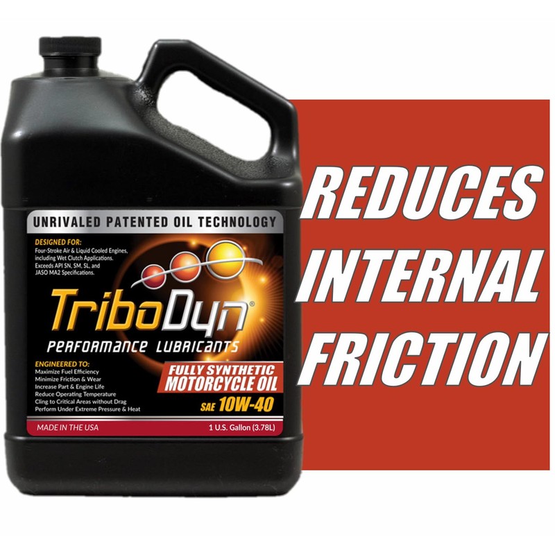 TriboDyn Full Synthetic SAE 10W40 Motorcycle Oil with Ceramic Coating