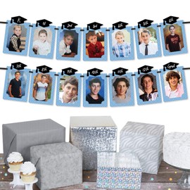 Big Dot of Happiness Light Blue Grad - Best is Yet to Come - DIY Light Blue Graduation Party Decor - K-12 School Picture Display - Photo Banner