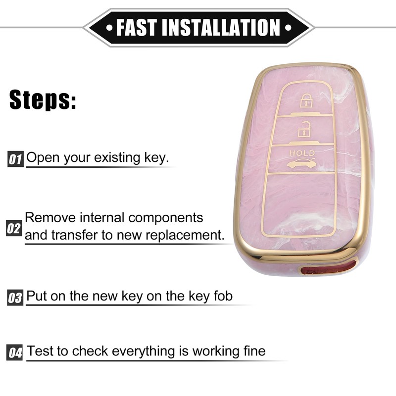 VekAuto Key Fob Cover Compatible for Toyota Prius 2006-2022, 3