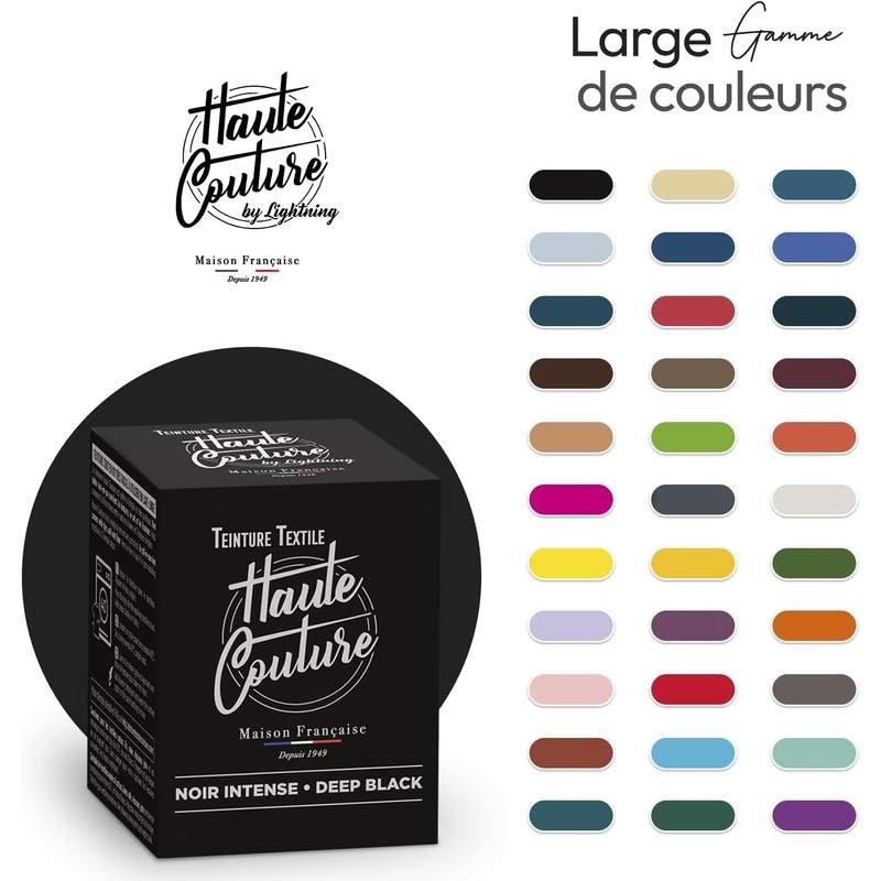 350g Intense Black Fabric Dye All-in-One - Ready to Use