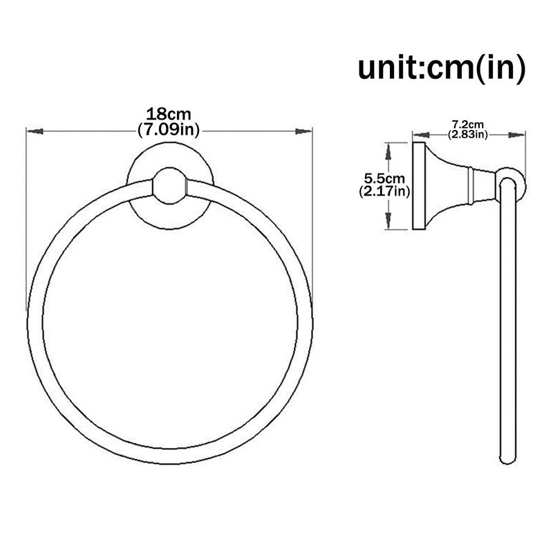 Flybath Round Towel Ring Antique Brass Hanger Hand Towel Holder