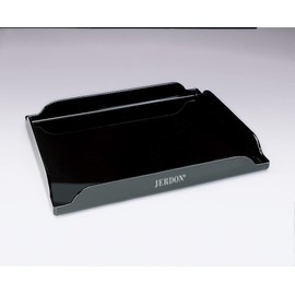 JERDON Black Coffee Maker Tray - 8" by 10" Plastic Tray for Countertop Organization - Raised Edges Designed to Hold Spilled Liquid -Non-Slip - Great for Kitchens or Bathroom Vanity - CMT10B