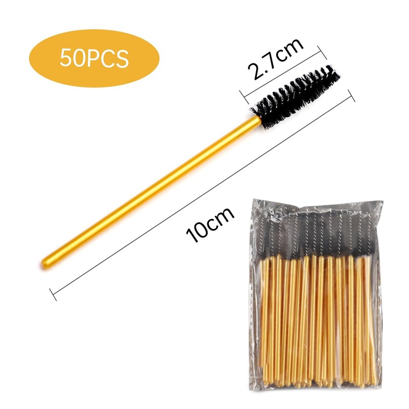 50 Pcs Eyebrow Spoolie, Lightweight Eyelash Spoolies, Disposable Mascara Wands