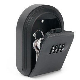 URAQT Key Safe, Key Cabinet, 4 Digit Password, 4 Installation Methods, for Home Keys, Garages, School, Office, Key Hiding, Key Safe, Robust Safe, Black