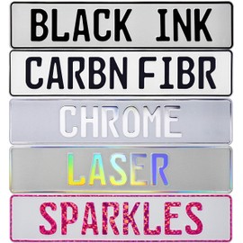 Custom German Black Euro Band License Plate