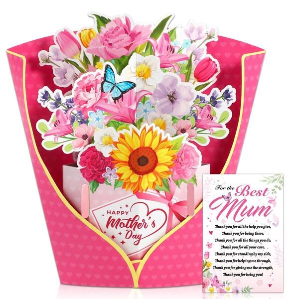 HOWAF 3D & Pop Up Mothers Day Card, Happy Mother's