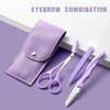 PLABBDPL Eyebrow Set of 4 Eyebrow Scissors with Comb, Eyebrow