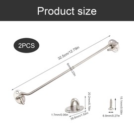 AMONENZ Cabin Hook with Eyelets, 2 Pieces Hook and Eye Door Catch, Gate Hook with Screws, for Locking Windows, Blinds, Barn, Garage and Shed Doors