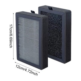 4pcs 3-Stage Filtration System Replacement Filters Fit for LV-H128 LV-H128-RF LV-H13EU, for PUURVSAS HM669A, for ROVACS RV60 Air Purifier Replacement Filters(Black,Size:4pcs)