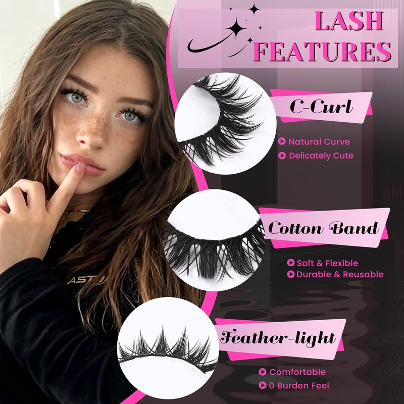 Manga Lashes Anime False Eyelashes Spiky Lashes Strips (Vivid)