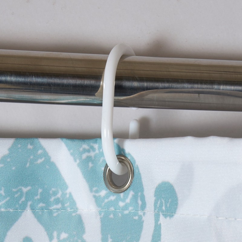 Polyester Striped Painting Shower Bath Curtain Waterproof Bathroom Curtain (S)