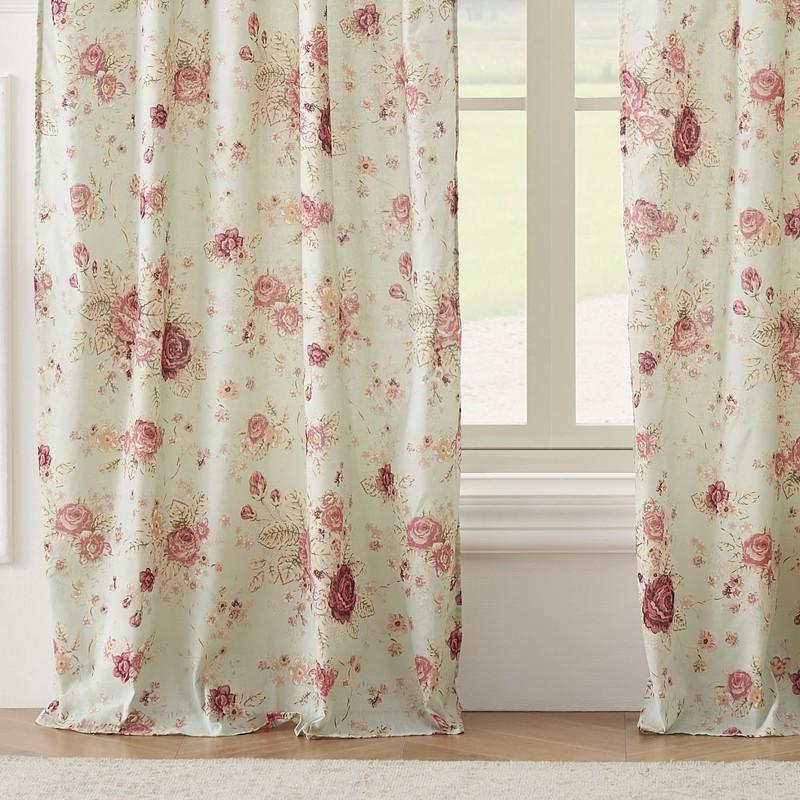 Greenland Home Antique Rose 100% Cotton Curtain Panel Pair, 42