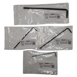 ARNDT Germany 4PCS Hex Key Set | Long Imperial Allen Hex Key Set: 1/16, 3/32, 1/8, 3/16'' | Chromium Vanadium Steel