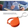 10X Magnifying Glass, Keychain Magnifier, Orange, Portable, for Small Objects