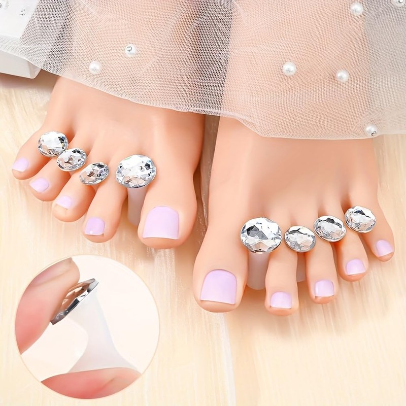 8pcs Toe Separator for Nail Polish Pedicure, Silicone Toe Spacers