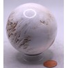 2.9" 420g White Scolecite Druzy Carved Sphere Polished Natural Collectible