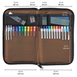 LIHITLAB LAB Slim Pen/Pencil Pouch, Wide, 0.7 × 5.5 × 8.5 Inches, Black (A7653-24)