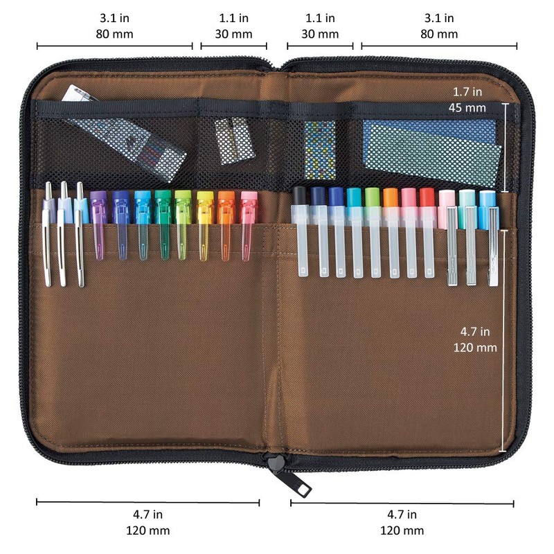 LIHITLAB LAB Slim Pen/Pencil Pouch, Wide, 0.7 × 5.5 ×