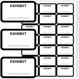 500 Pcs Legal Exhibit Stickers - 1.65 x 1 inches Exhibit Labels Blank File Folder Tabs for Offices, Courts, Legal Documents Report Dividers & Organizing (White)