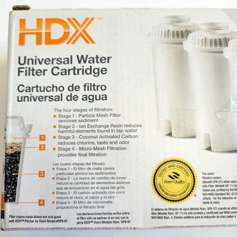 HDX (4 PACK) HDX UNIVERSAL WATER FILTER CARTRIDGE MODEL# QF-11