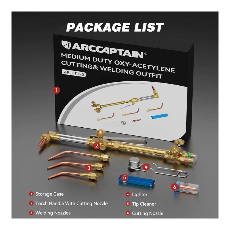 ARCCAPTAIN Oxy Acetylene Cutting Torch, Medium Duty CA1350 Cutting Welding