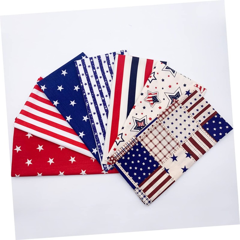 ABOOFAN 2sets Us Flag Cotton DIY Fabric Muslin Sewing Fabric