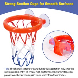 KSABVAIA Bath Toys - Bathtub Basketball Hoop for Kids Toddlers,Bath Toys Shower Toys for Kids Ages 4-8,Suction Cup Basketball Hoop & 4 Soft Balls Set for Boys Girls