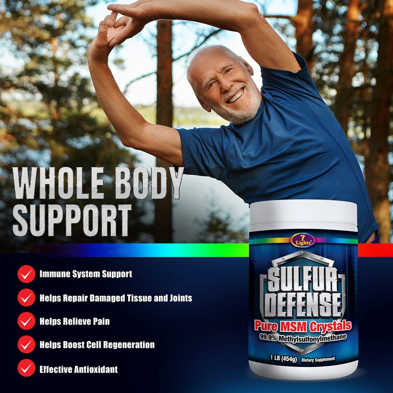 7 Lights Sulfur Defense Opti-MSM 99.9% Pure MSM Powder |