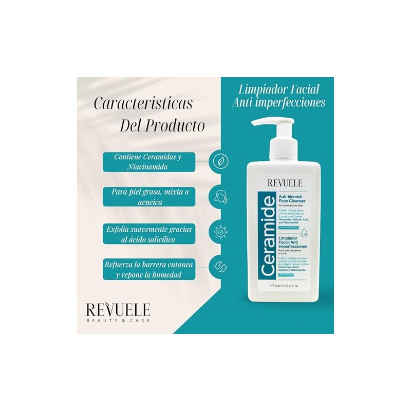 REVUELE CERAMIDE ANTIBLEMISH LIMPIADOR FACIAL 250MILILITROS