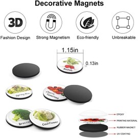 16 Pieces Vegetables Food Magnets Fridge Refrigerator Kitchen Food List New