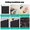 Hogurity Peg Board, 6 Pack 12"x12" Black Metal Pegboard Panels