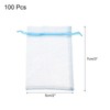 MECCANIXITY 100pcs Organza Bags 2x3 Inch Drawstring Favor Pouches Sheer